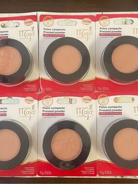 Maja Spain Pressed Powder Mirror and Tassel Compartment Set of 6 Tostado